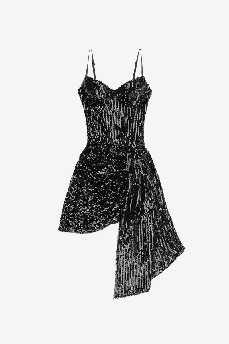 WRAPPED SEQUIN MINI DRESS 1