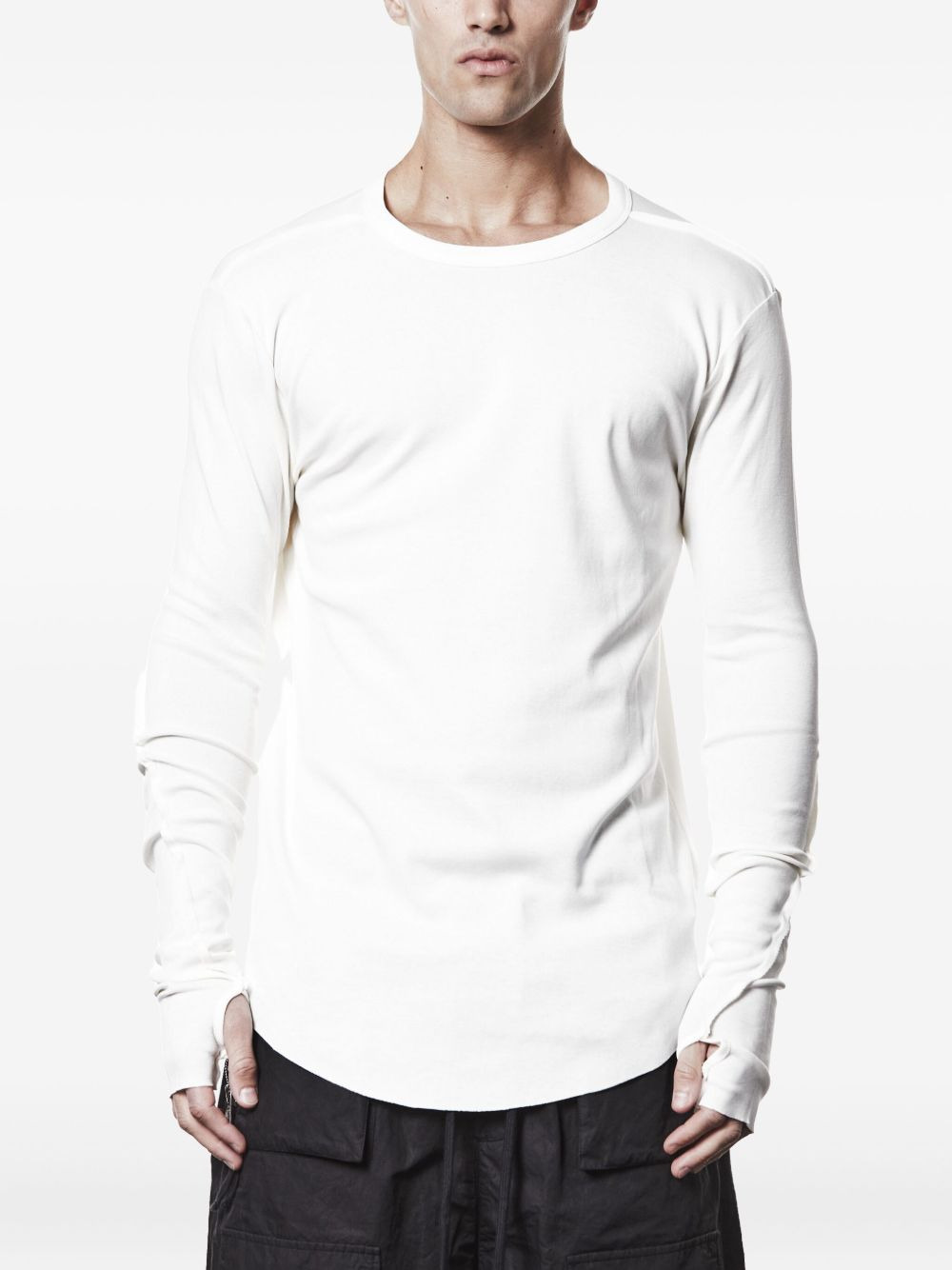 thumb-hole worked T-shirt - 1