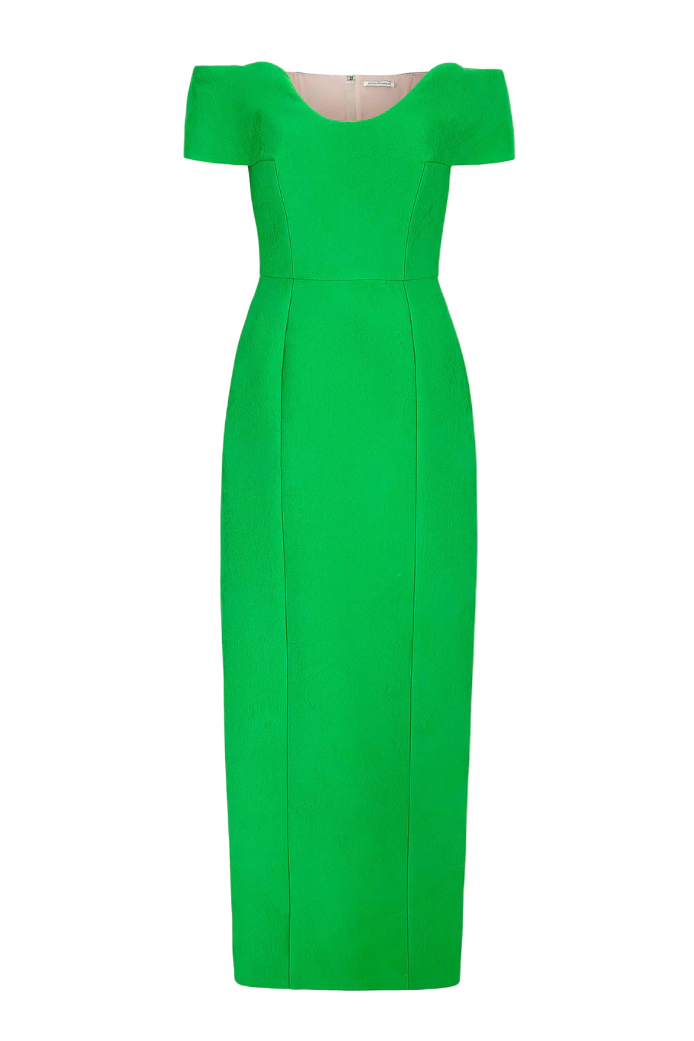 AISLIN DRESS IN GREEN EMBOSSED CLOQUE - 1