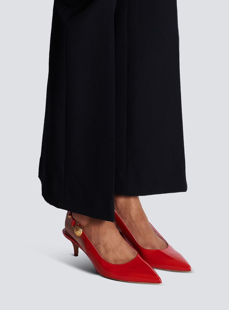 Balmain Eva kitten slingbacks in patent leather outlook