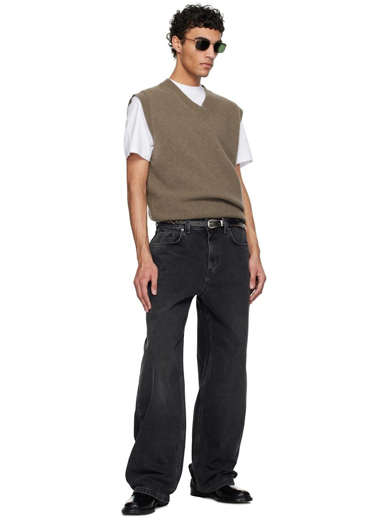 Axel Arigato Black Embroidered Relaxed Jeans outlook