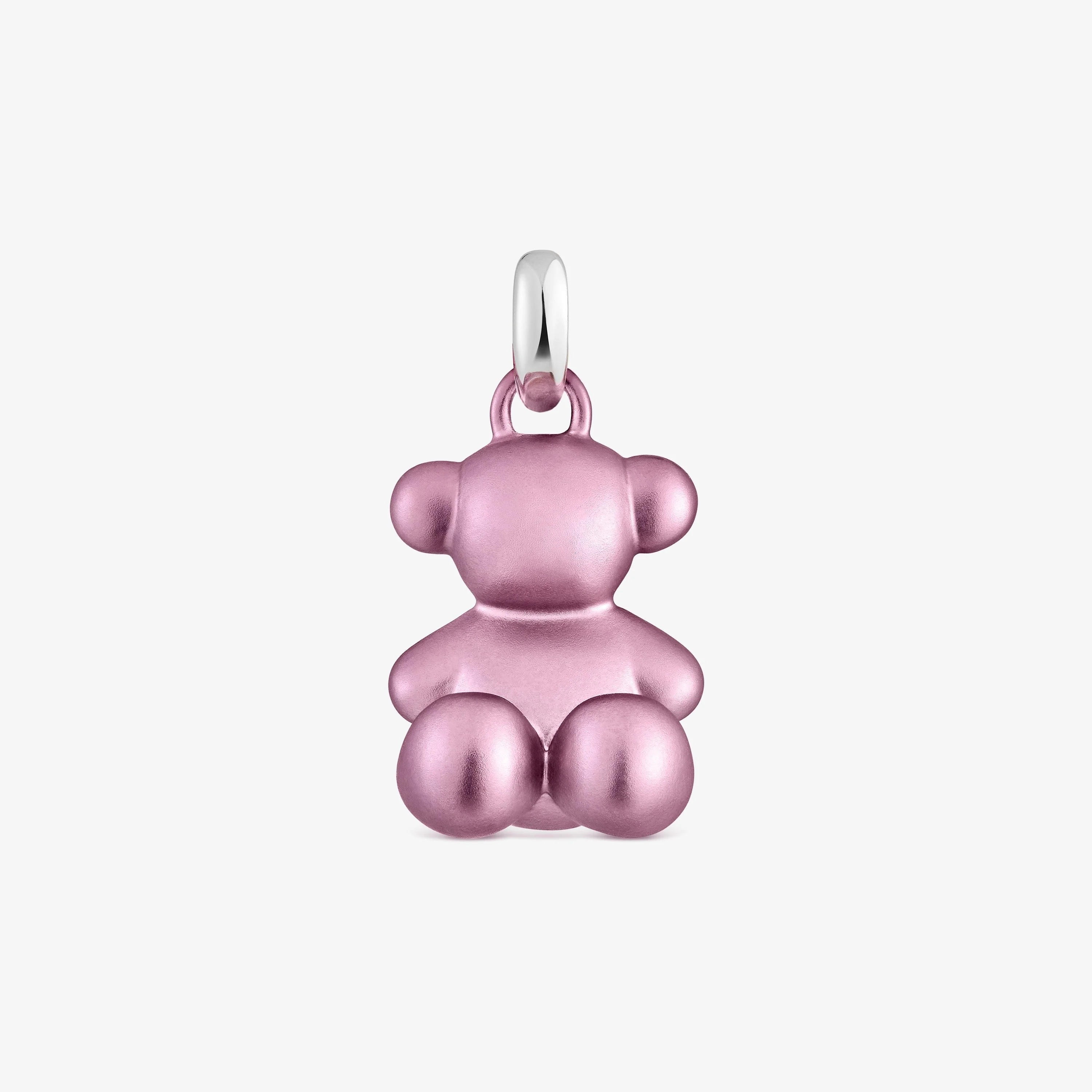 Medium pale-pink-colored steel bear Pendant Bold Bear - 1