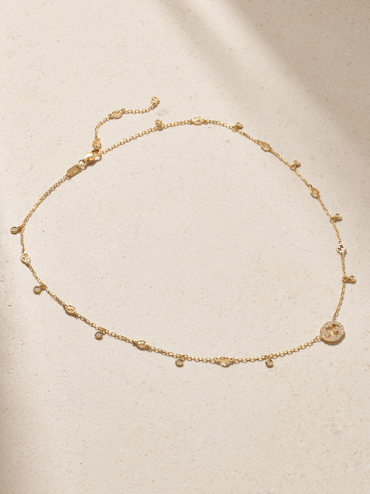 Interlocking G 18-karat Gold Diamond Necklace - 1