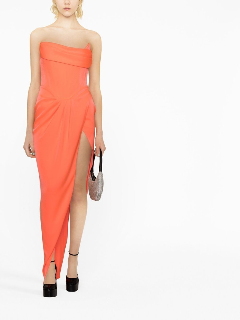 ALEX PERRY Harland draped satin corset gown outlook