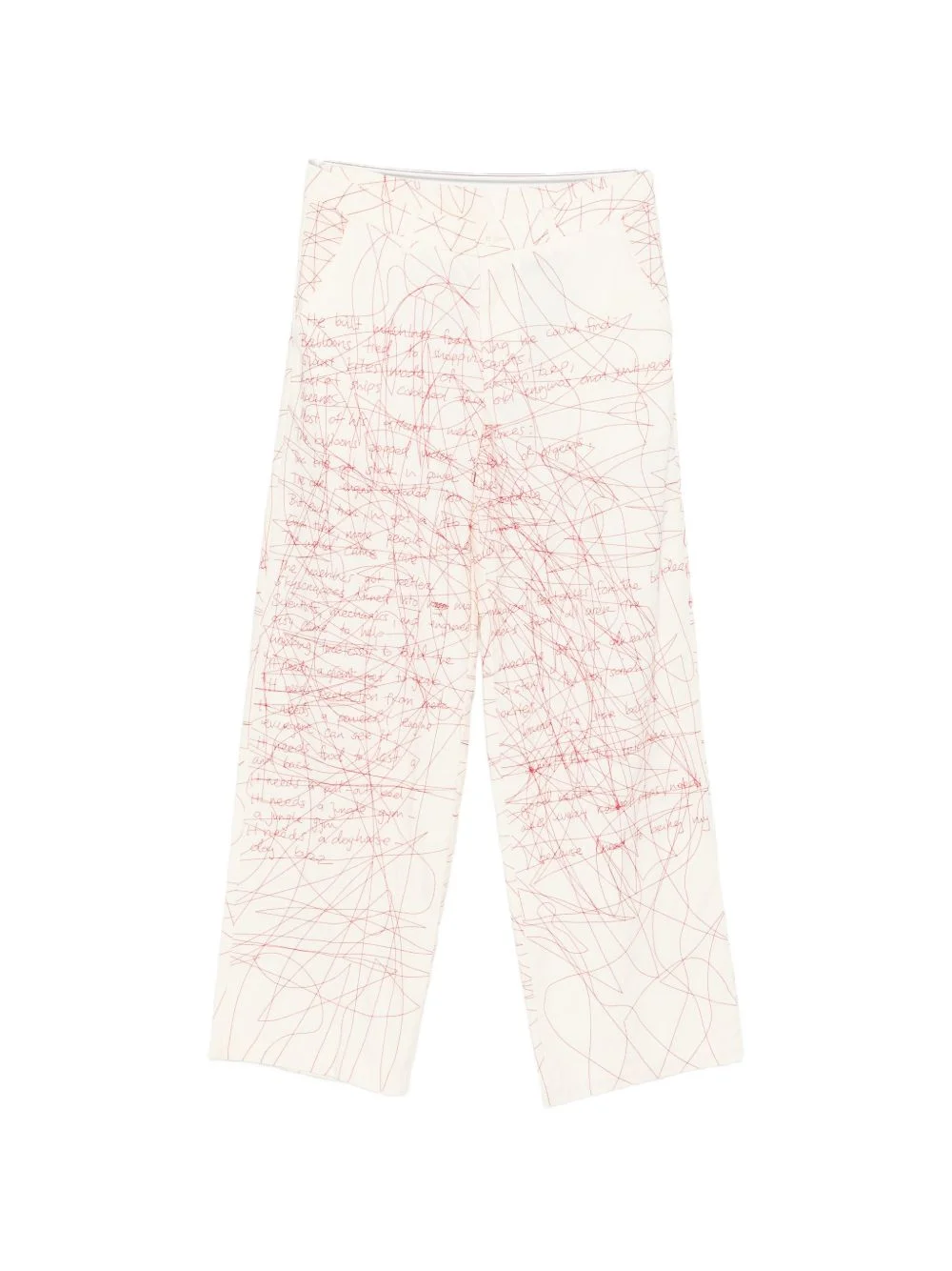 scribbled printed trousers - 1