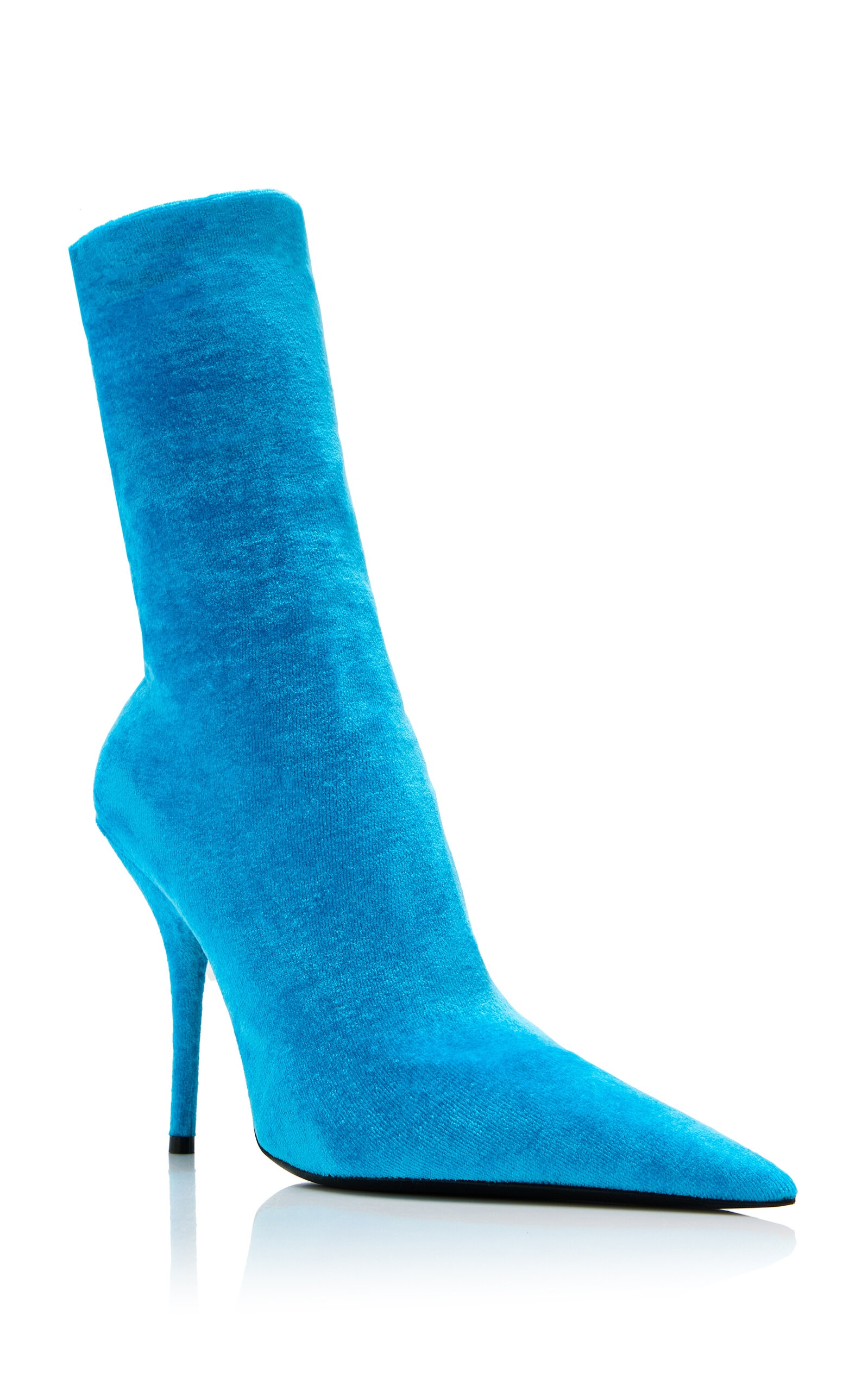 Knife Velvet Jersey Ankle Boots blue - 5