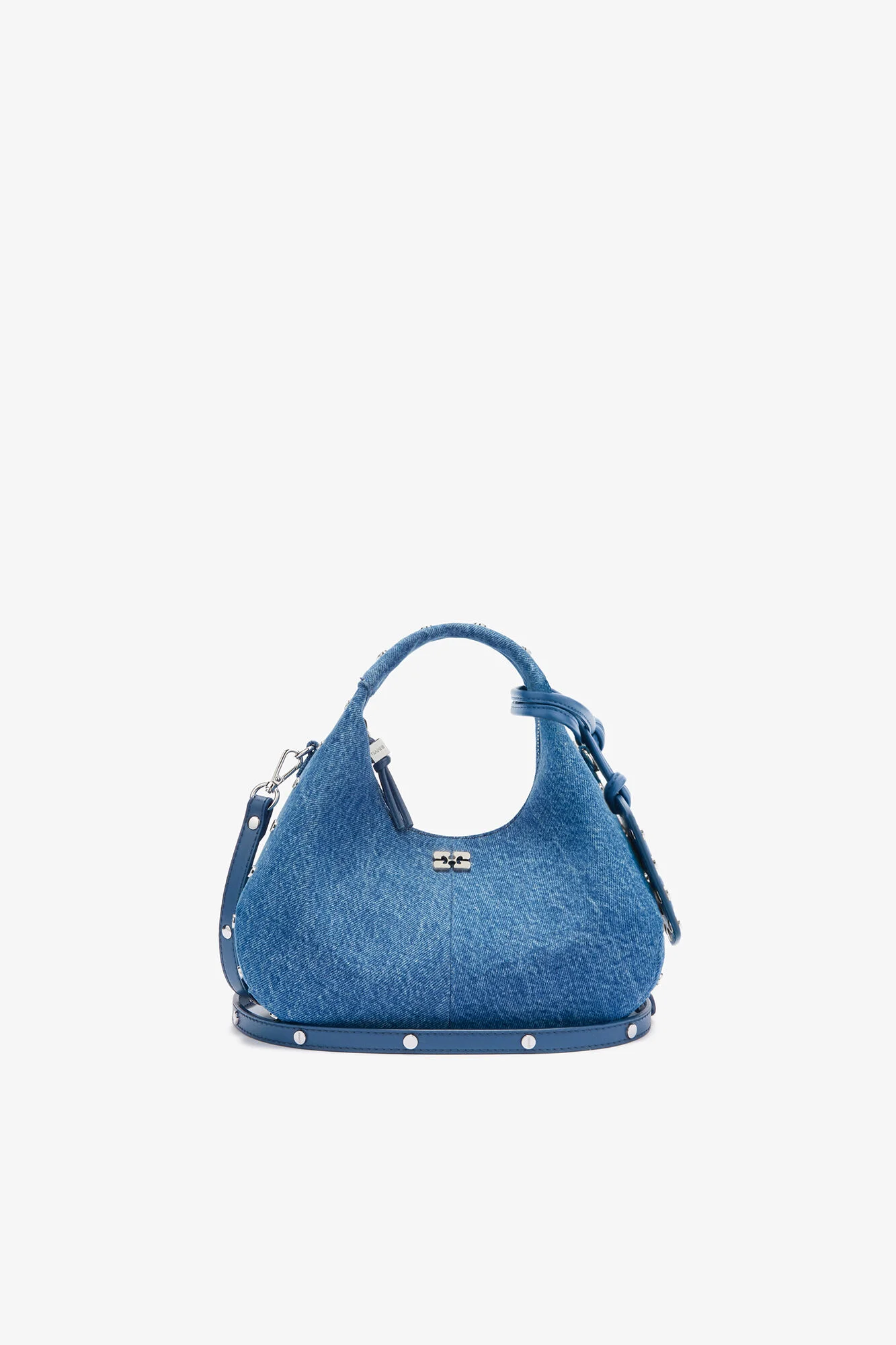 MINI HOBO BAG WITH STUDS IN DENIM - 1