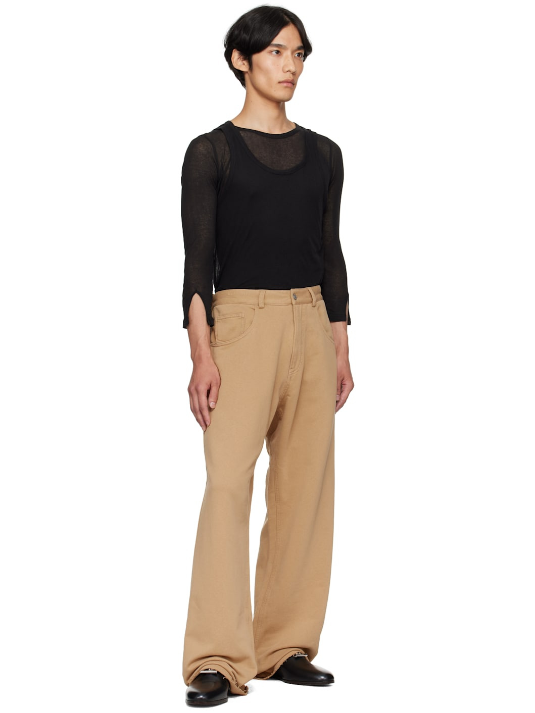 Tan Cotton Sweatpant Trousers - 4