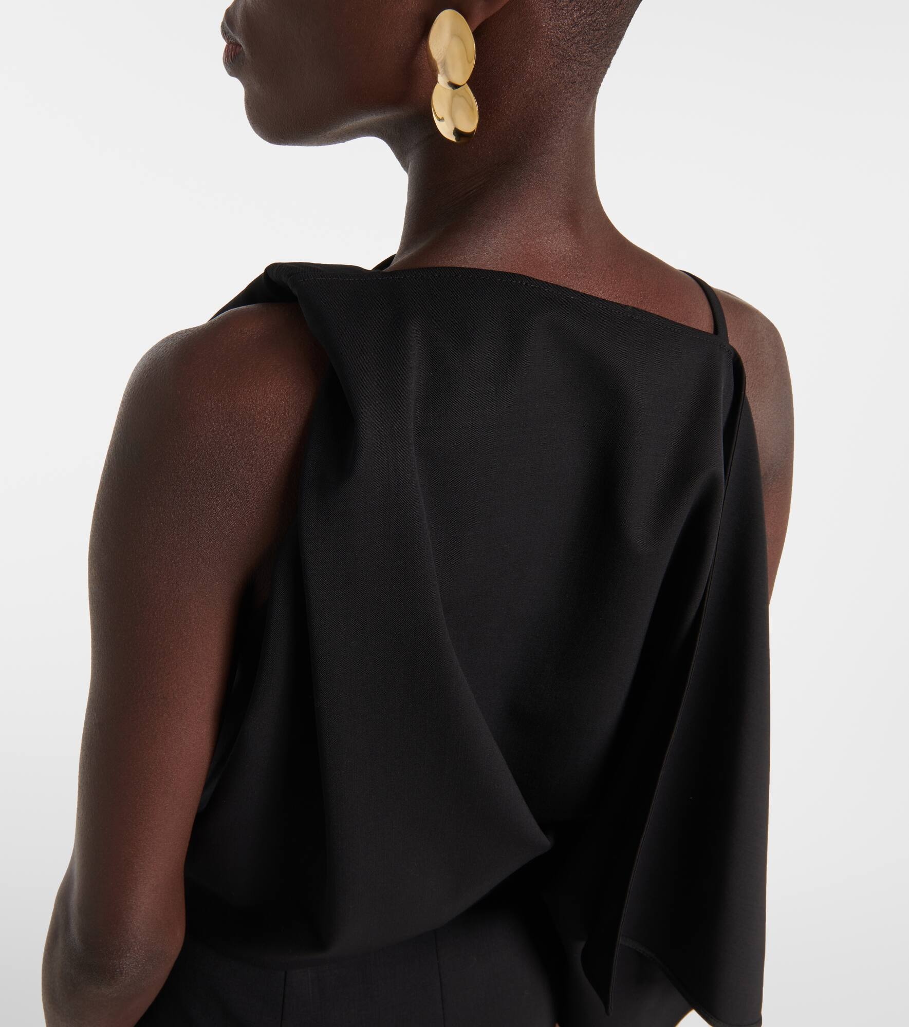 Elena draped wool-blend midi dress - 7