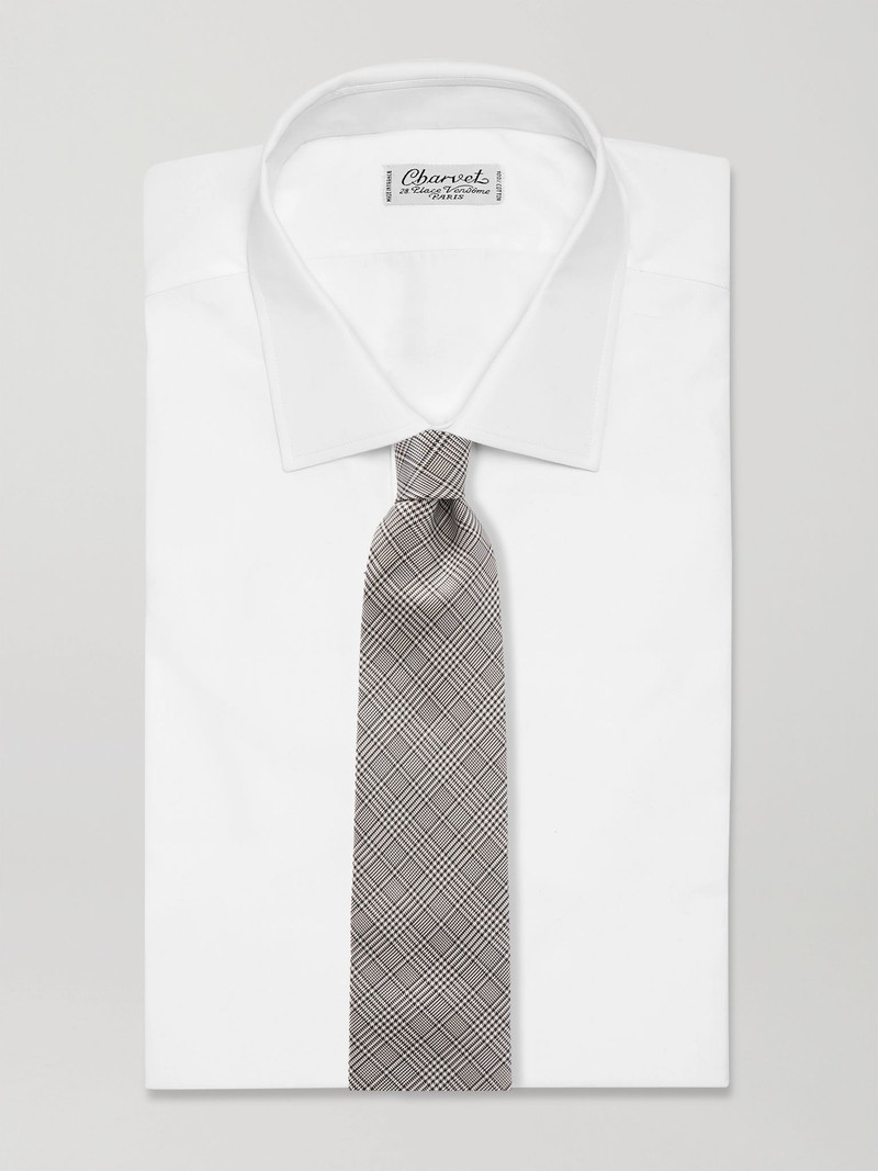 TOM FORD 9cm Prince of Wales Silk Tie Gray outlook