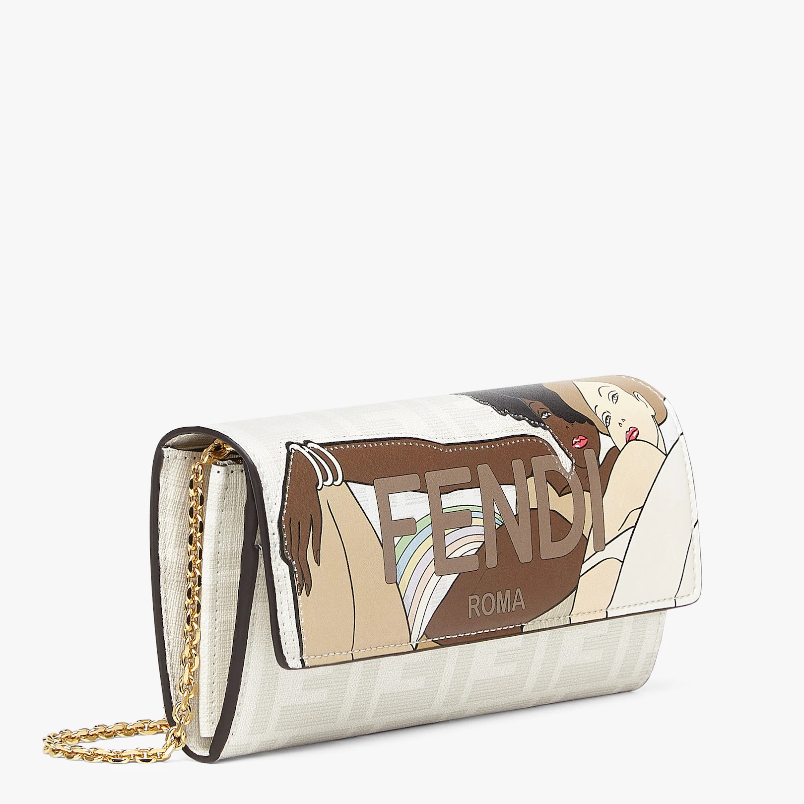 White FF fabric wallet - 2