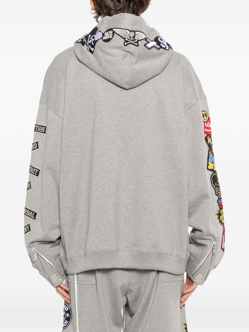 slogan-patch hoodie 4