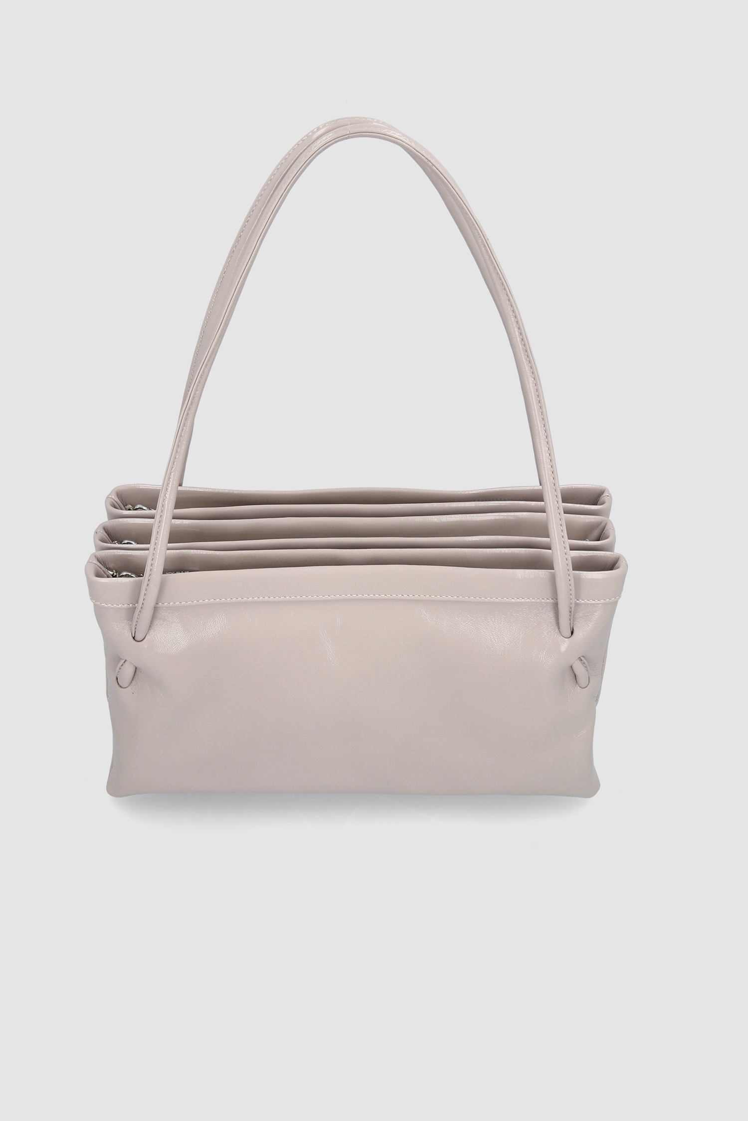HANNAH FOSSIL GLOSSED NAPPA LEATHER SHOULDER BAG - 4