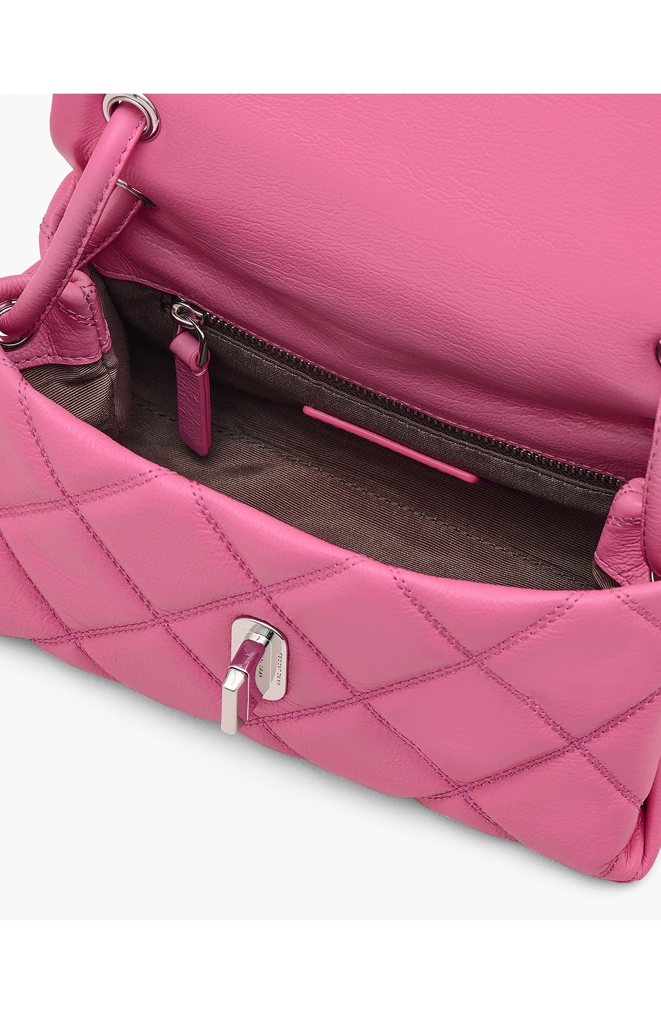 Marc Jacobs The Mini Dual Chain Diamond Quilted Convertible Leather Shoulder Bag in Bow Pink at Nord - 6