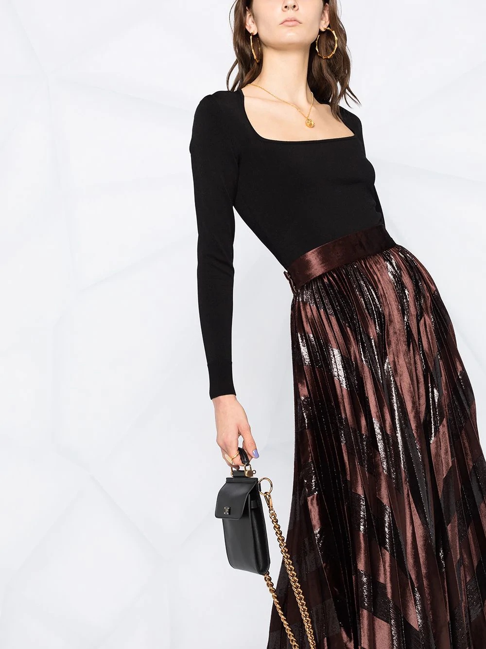 pleated long skirt - 5