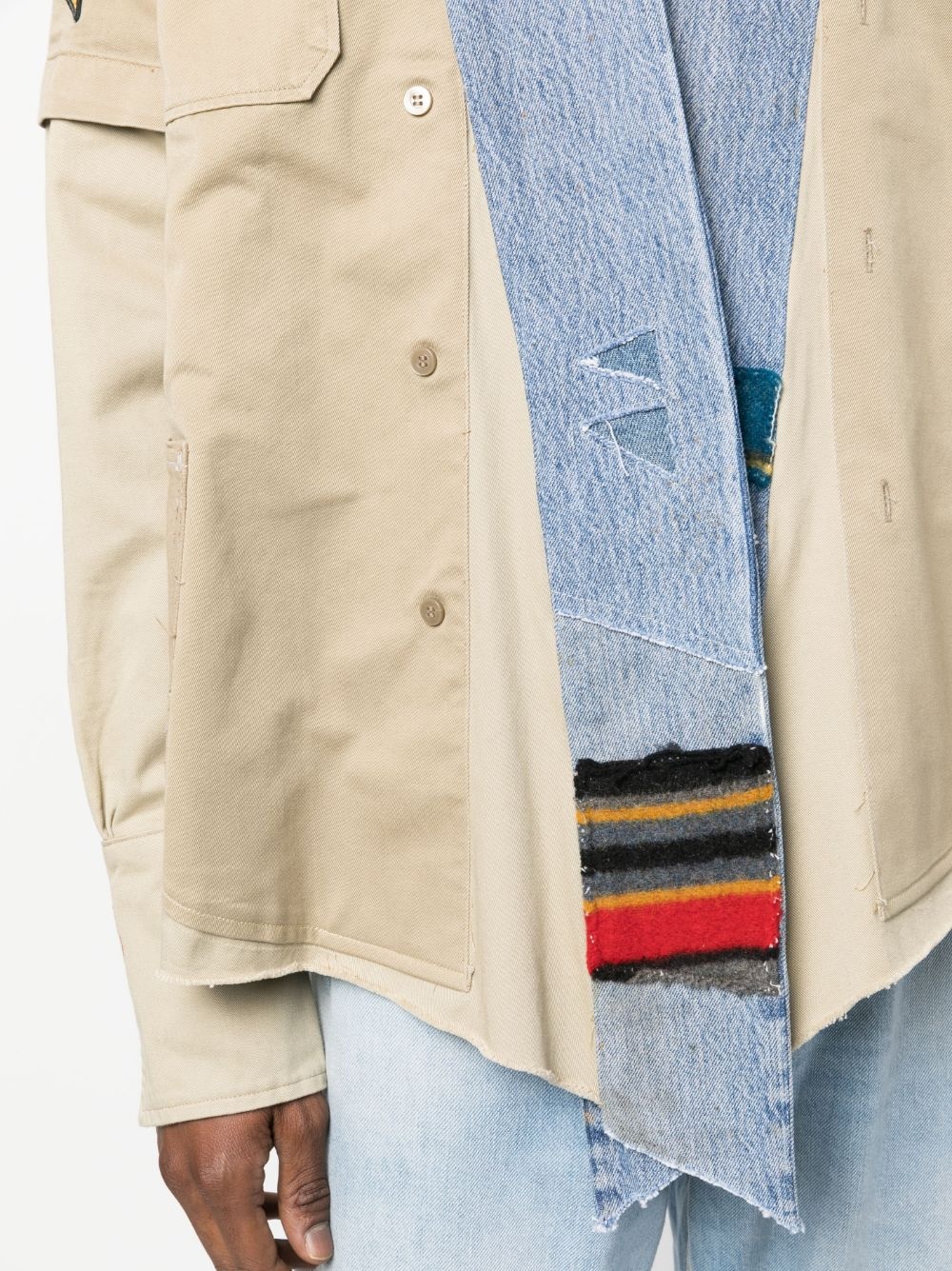 two-tone cotton military jacket - 5