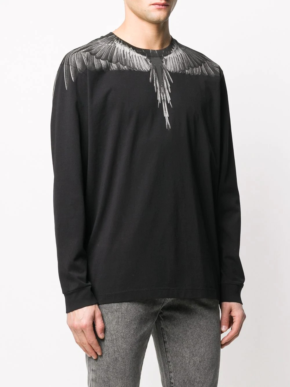 wings-embroidery long sleeves T-shirt - 3