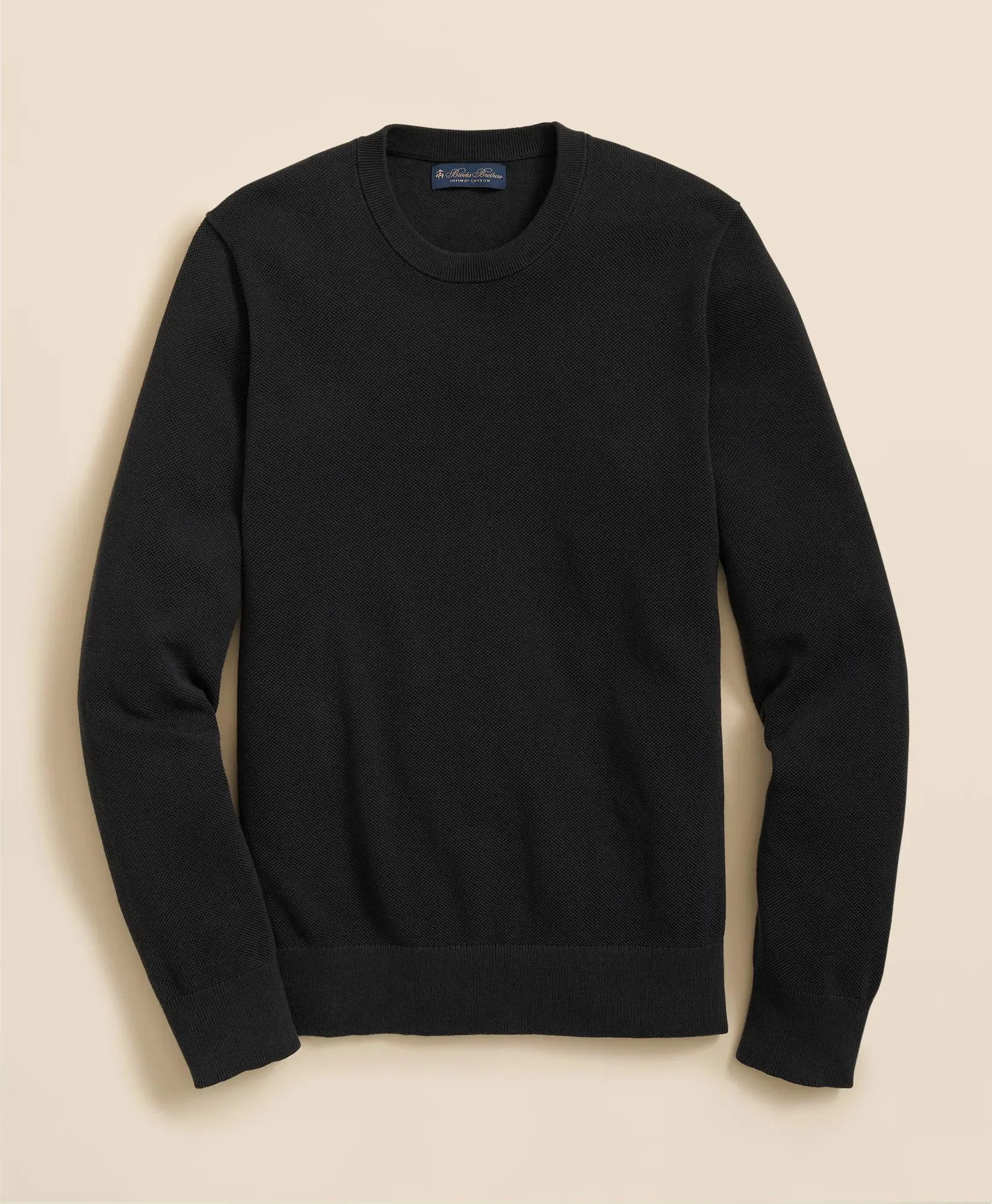 Supima® Cotton Pique Crewneck Sweater - 1