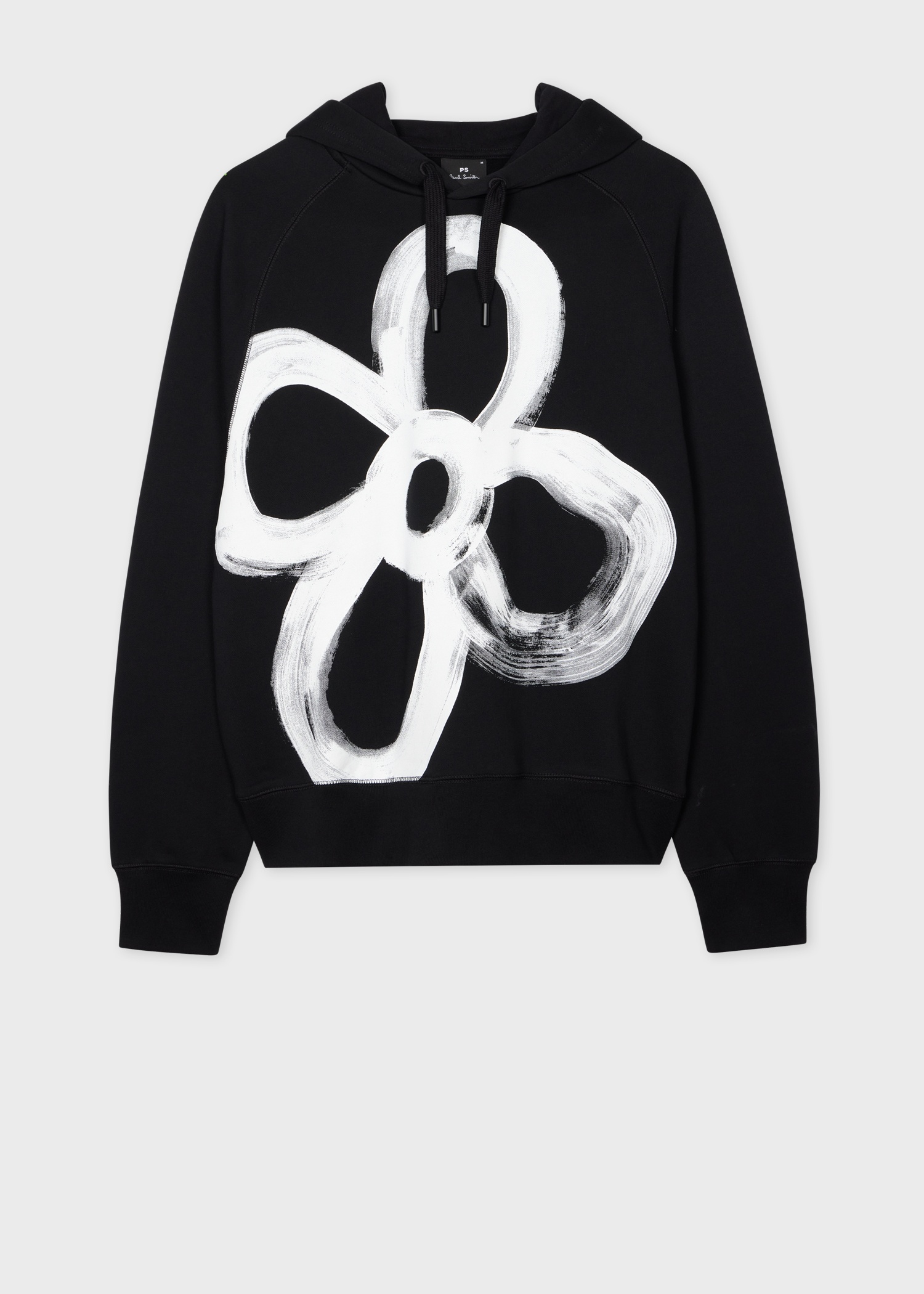 Black 'Happy Floral' Print Hoodie - 1