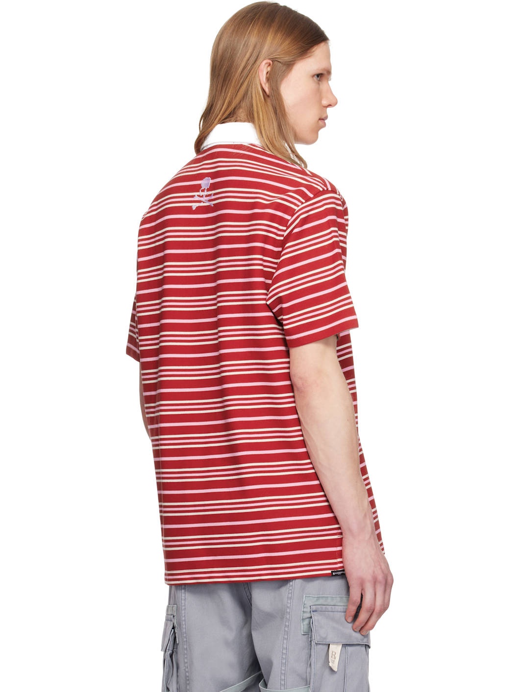 Red Base Stripe SS Rugby Polo - 3