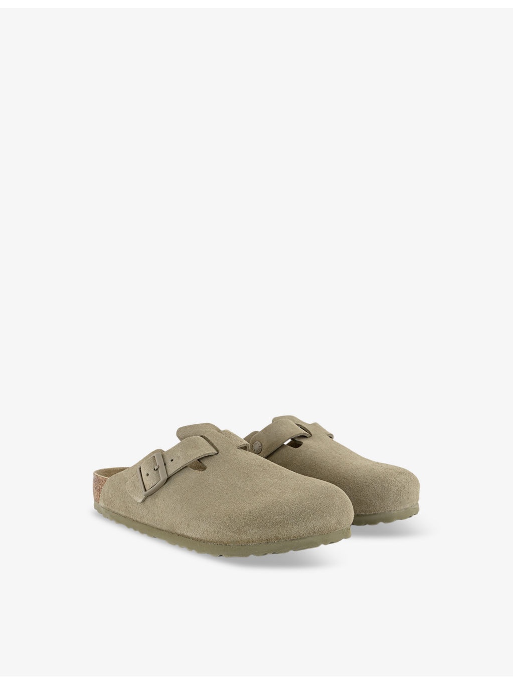 Boston logo-embossed suede clogs - 3