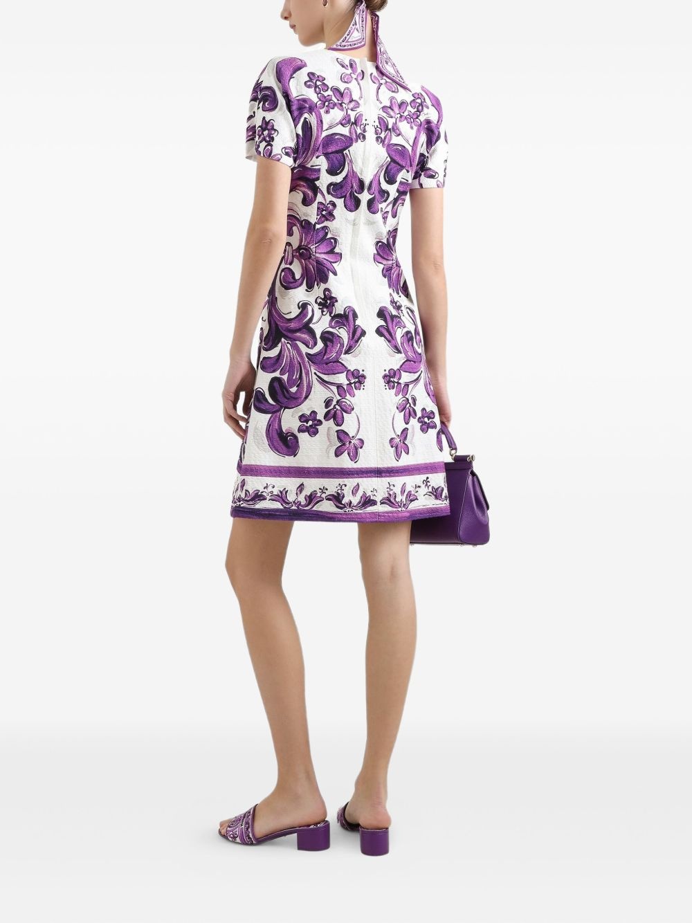 Majolica-print mini dress - 3