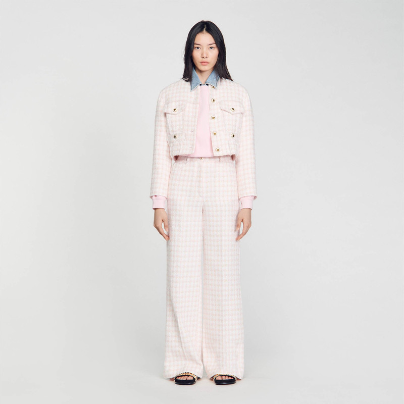 Sandro CROPPED DECORATIVE TWEED JACKET outlook