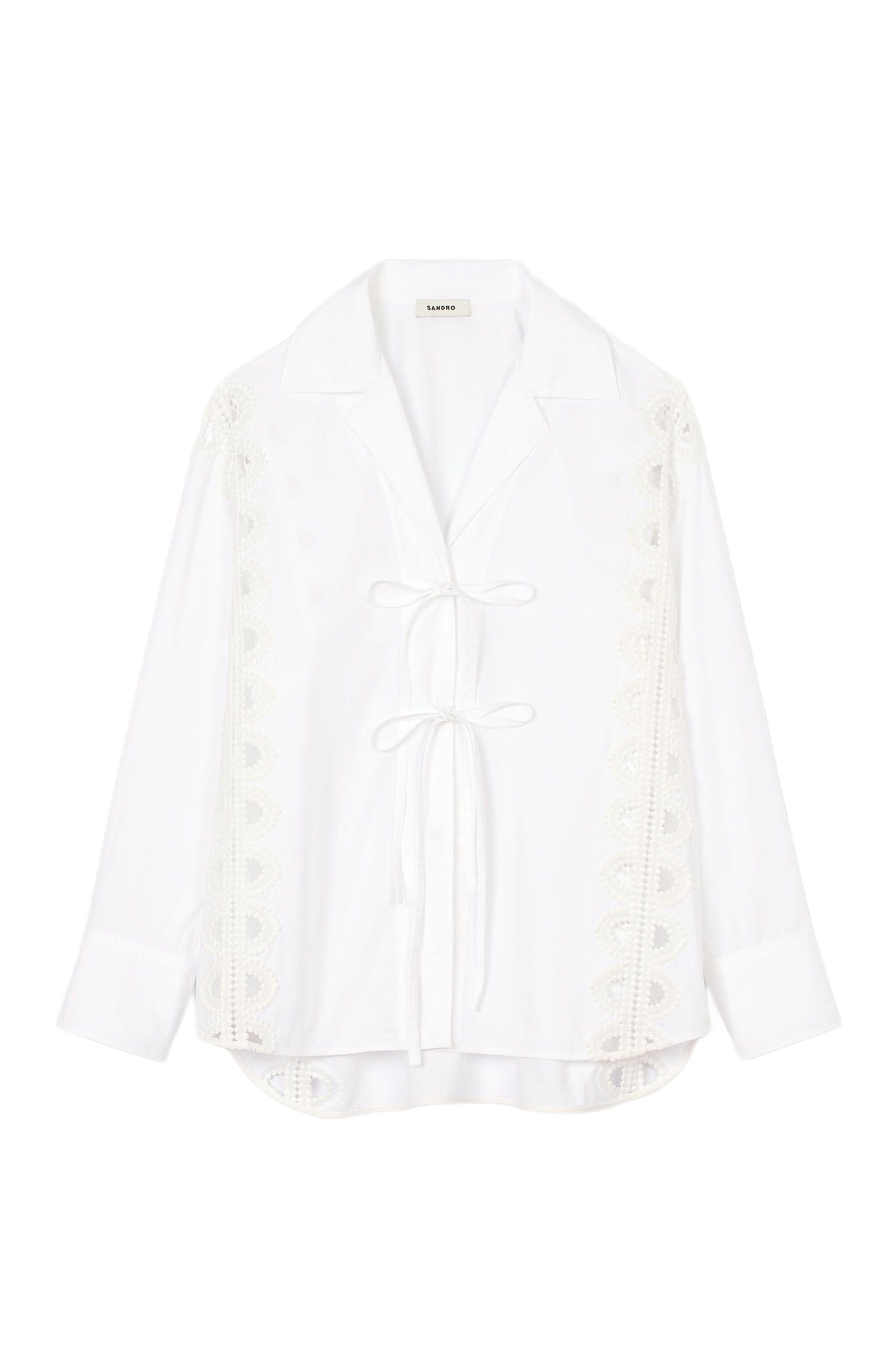 SANDRO Poplin shirt in White at Nordstrom - 5