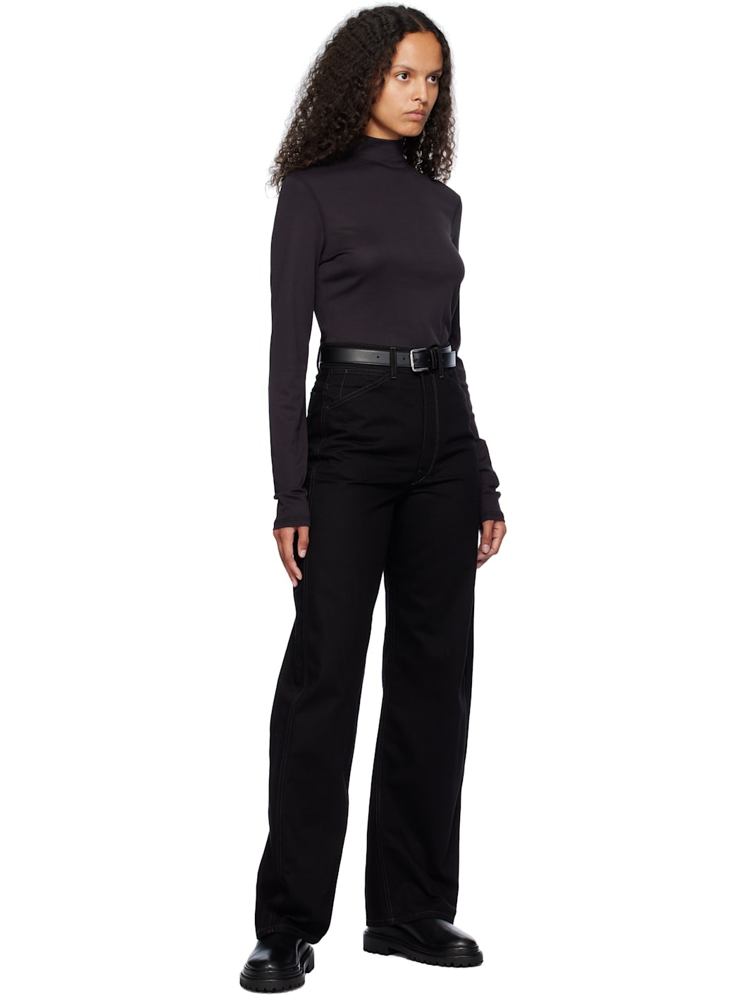 Black Leather 30 Long Belt - 3