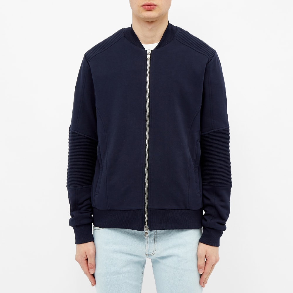 Balmain Flocked Coin Logo Back Bomber Jacket - 4