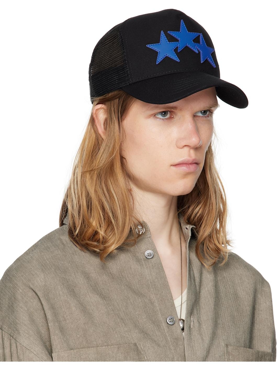 Black 3 Star Trucker Cap - 2