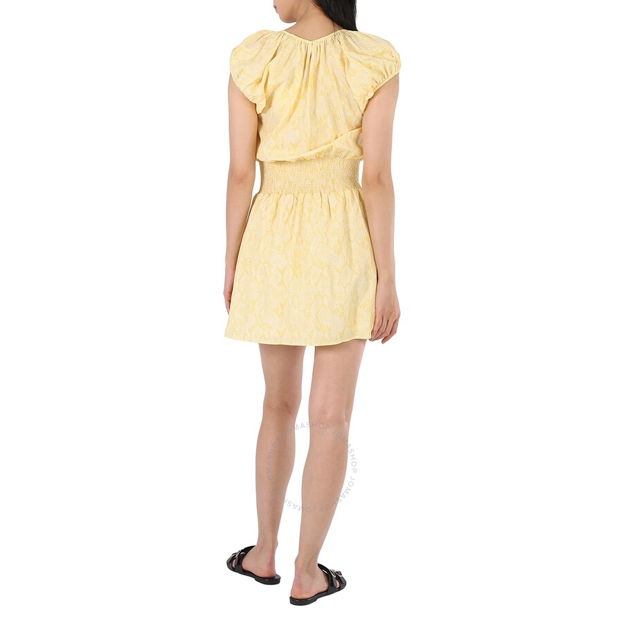 Kenzo Lemon Gingham Snakeskin A-line Mini Dress - 6