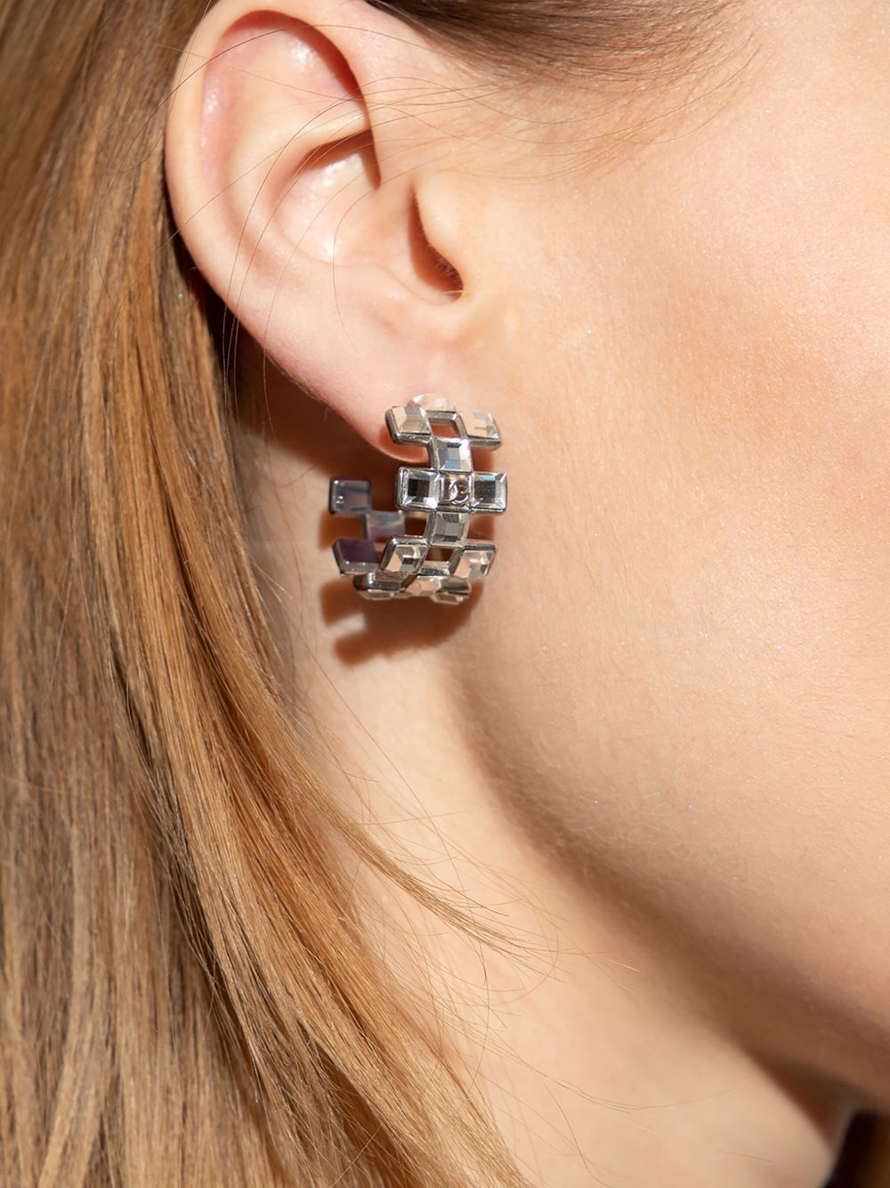 crystal hoop earring - 2