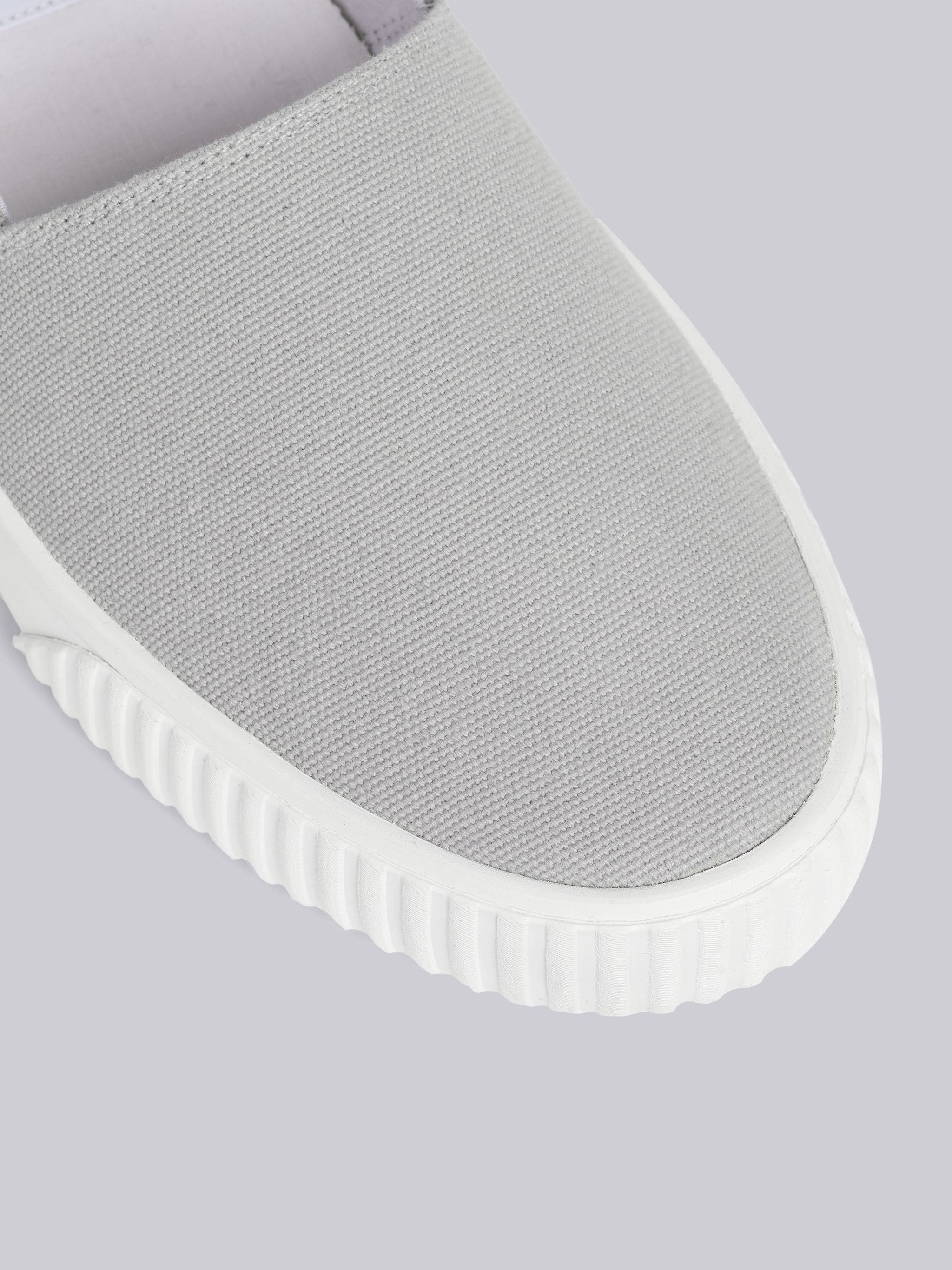 Medium Grey Cotton Casvas Removable Ankle Tie Espadrille - 2