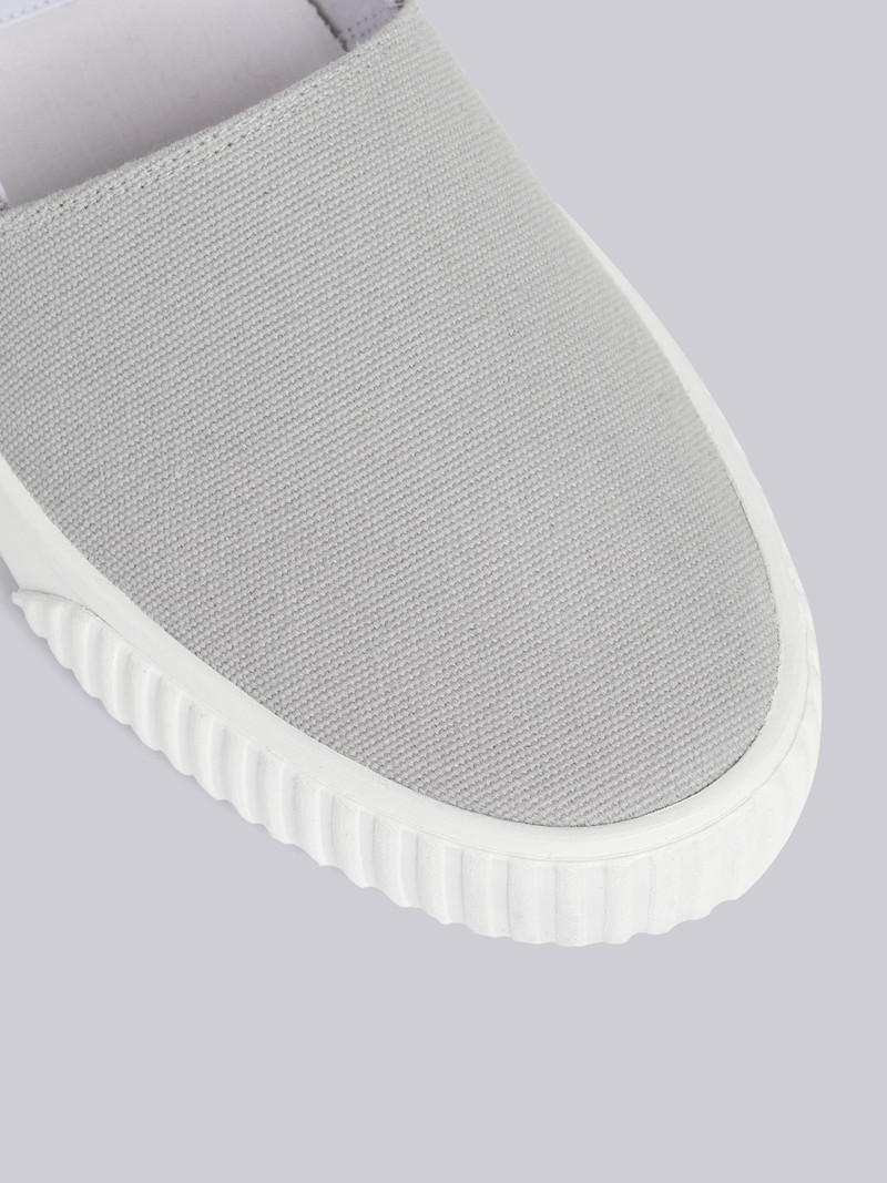 Thom Browne Medium Grey Cotton Casvas Removable Ankle Tie Espadrille outlook