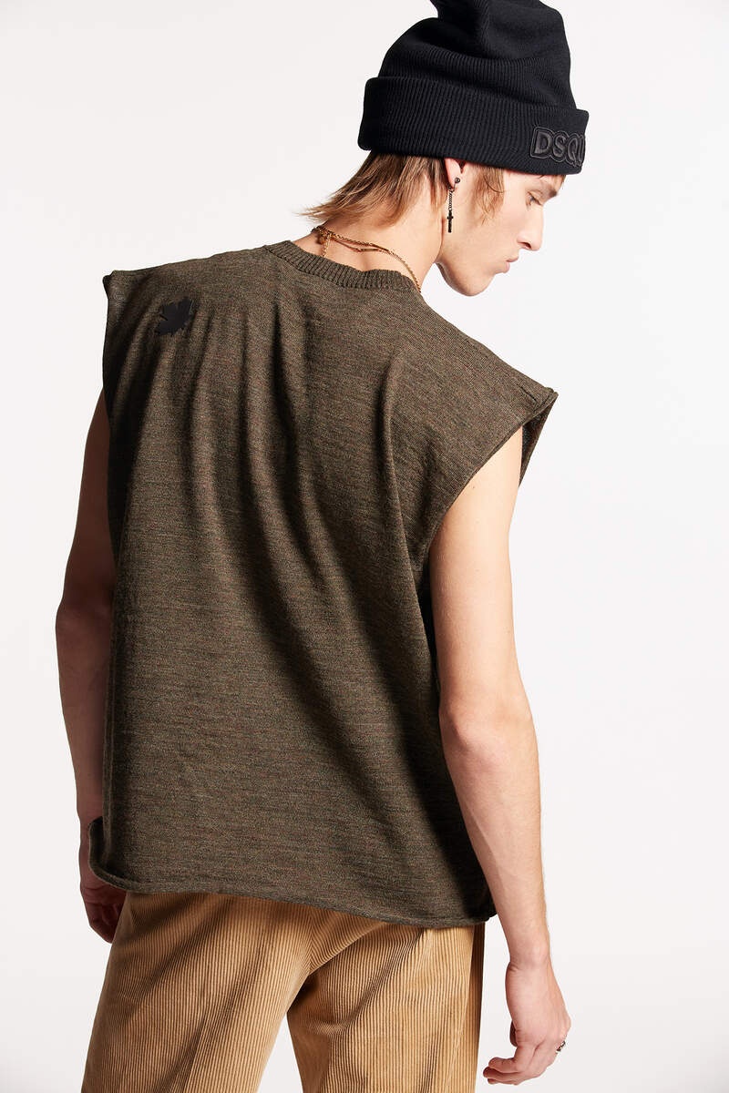 PATCH POCKET VEST KNIT - 2