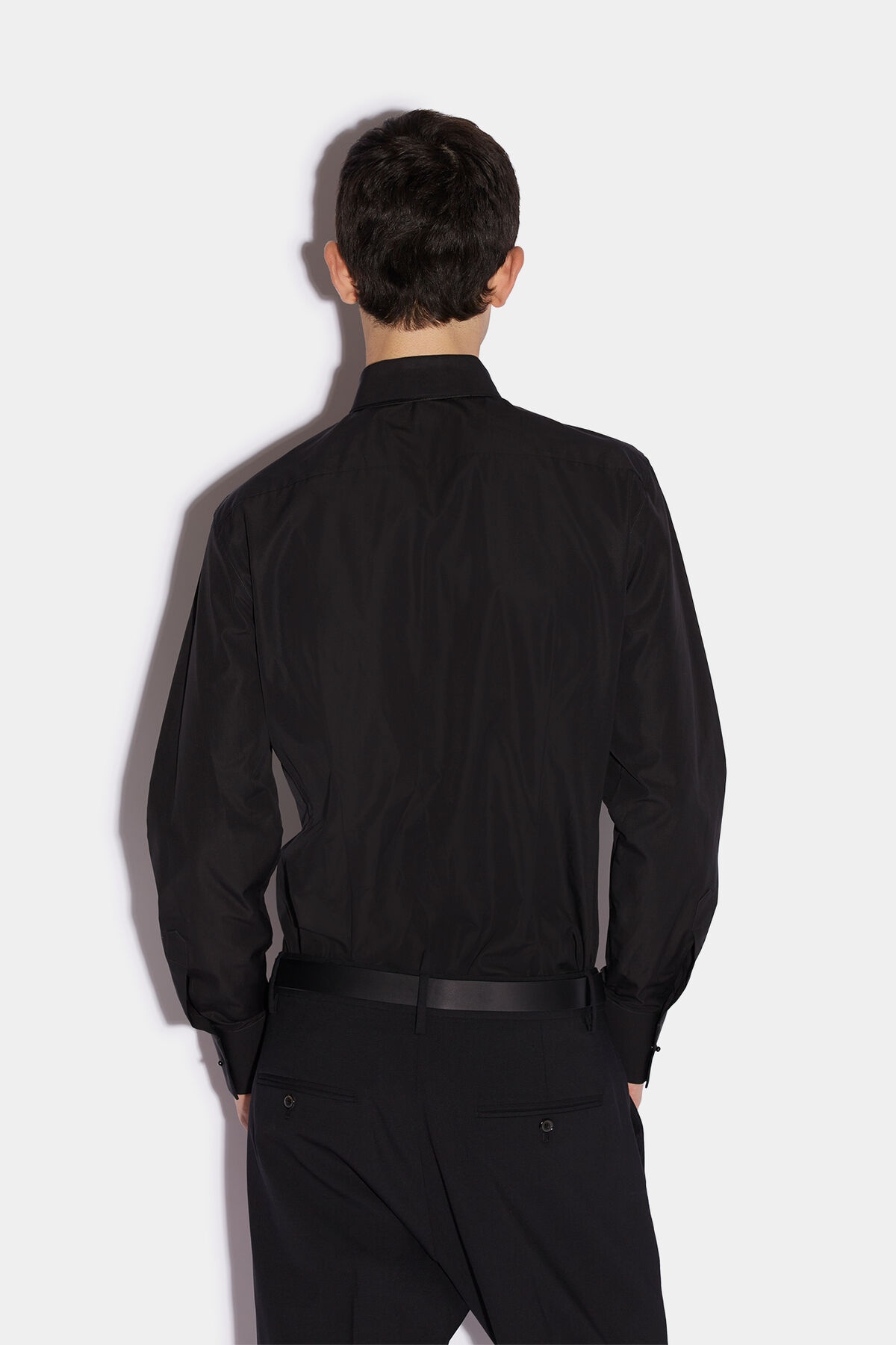 IBRA BLACK ON BLACK SLIM FIT TUX SHIRT - 2