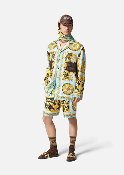 VERSACE Fendace Gold Baroque Silk Shorts outlook