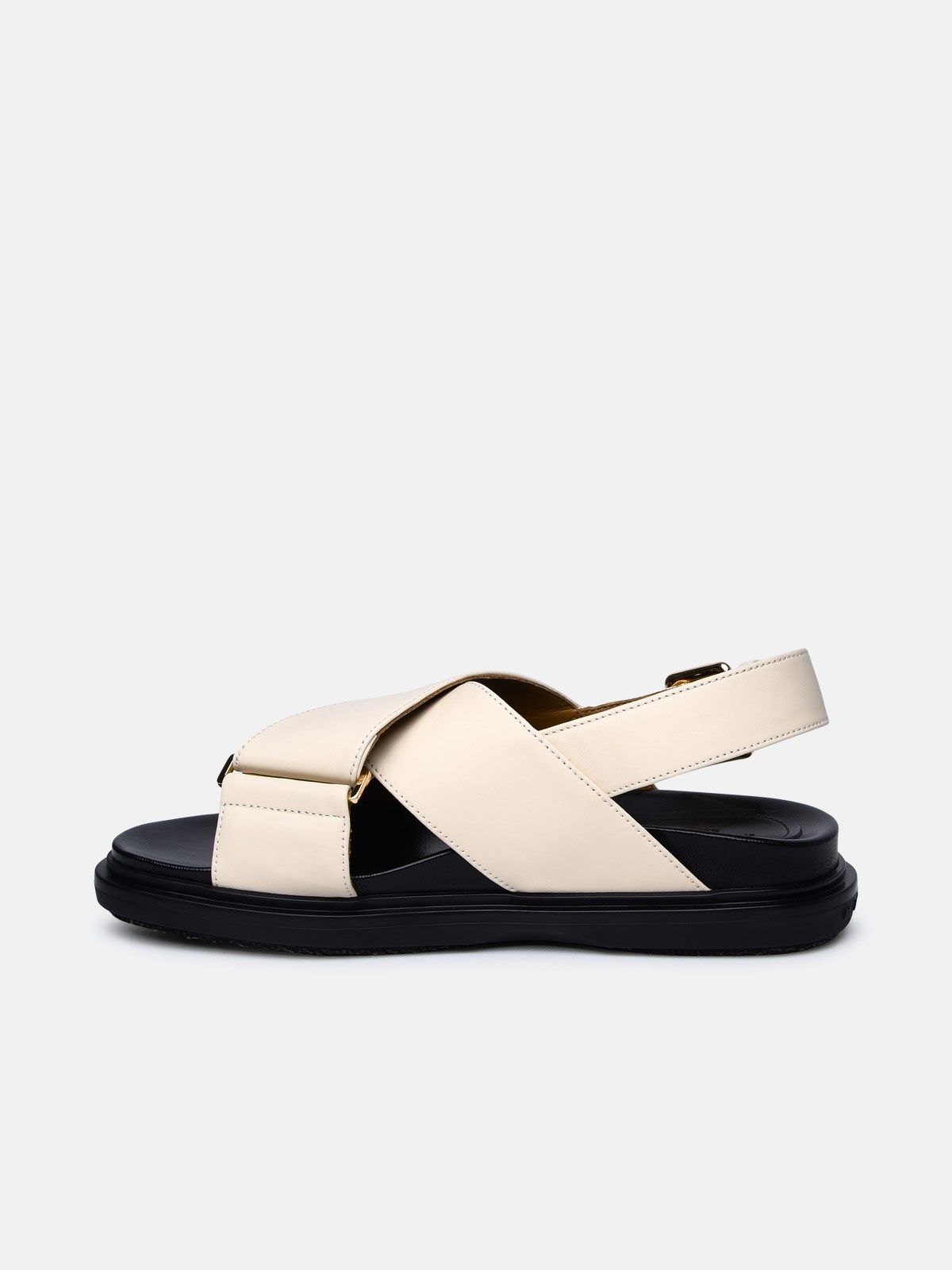 IVORY LEATHER SANDALS - 3