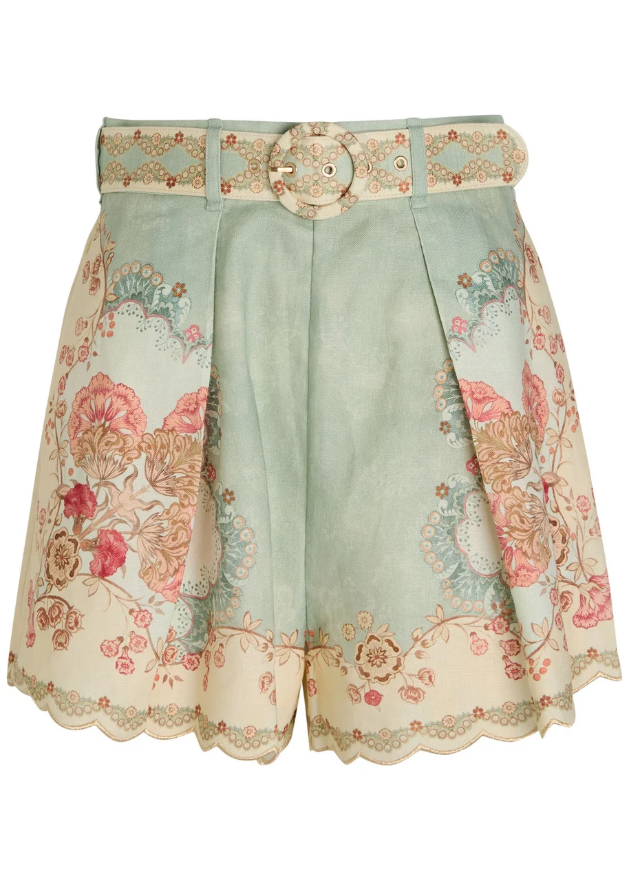 Zimmermann Daylight Tuck Printed Linen Shorts - 1