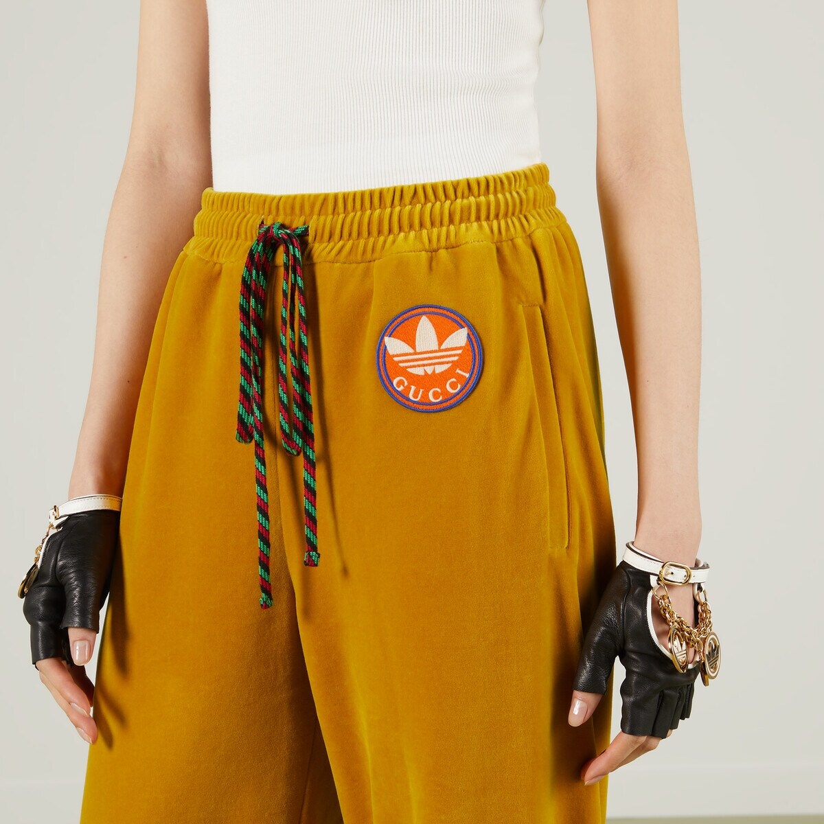 adidas x Gucci chenille cotton pant - 4