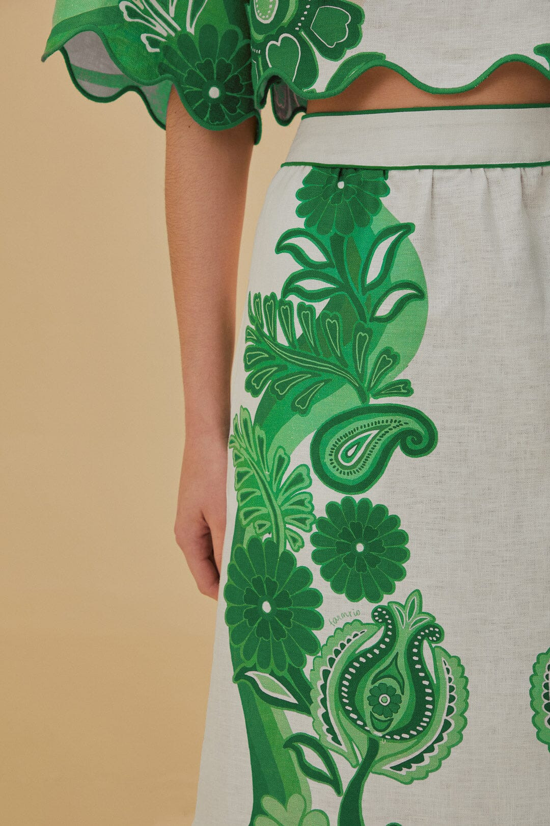 Green Color Festival Euroflax™ Midi Skirt - 5