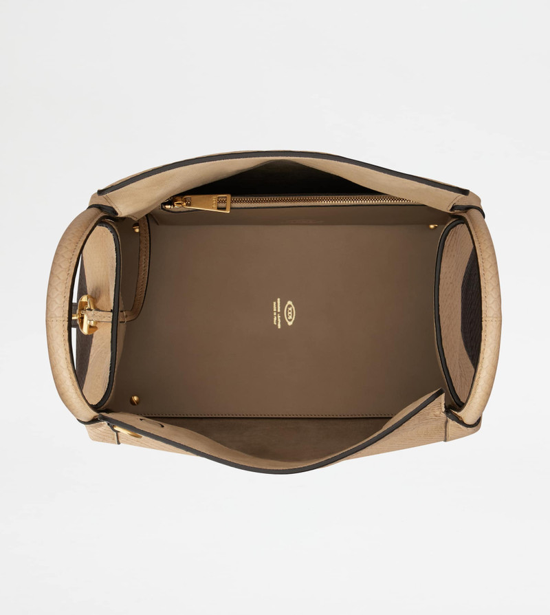 SATCHEL IN REPTILE SMALL - BROWN, NATURAL 6