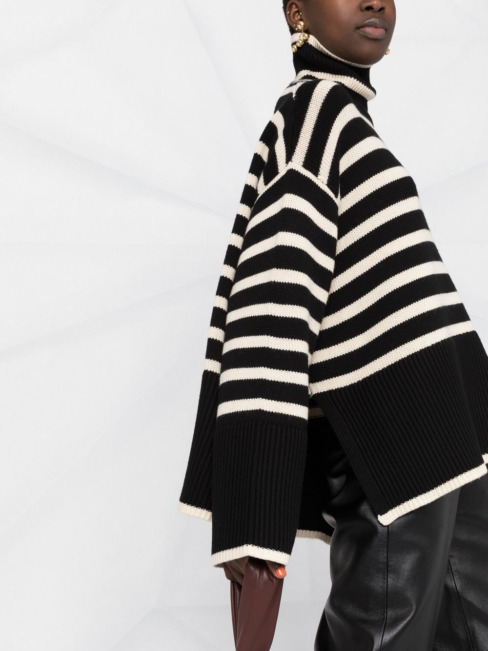 Striped wool turtleneck sweater - 2