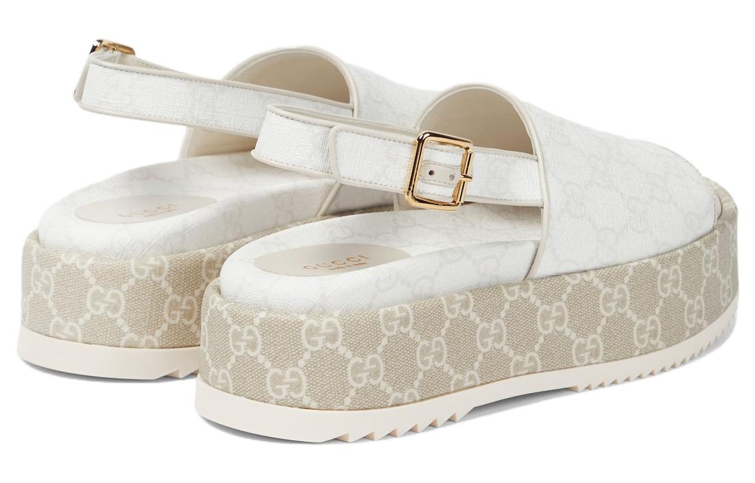 (WMNS) Gucci Platform GG Sandal 'White Beige' 701153-96G60-9061 - 3