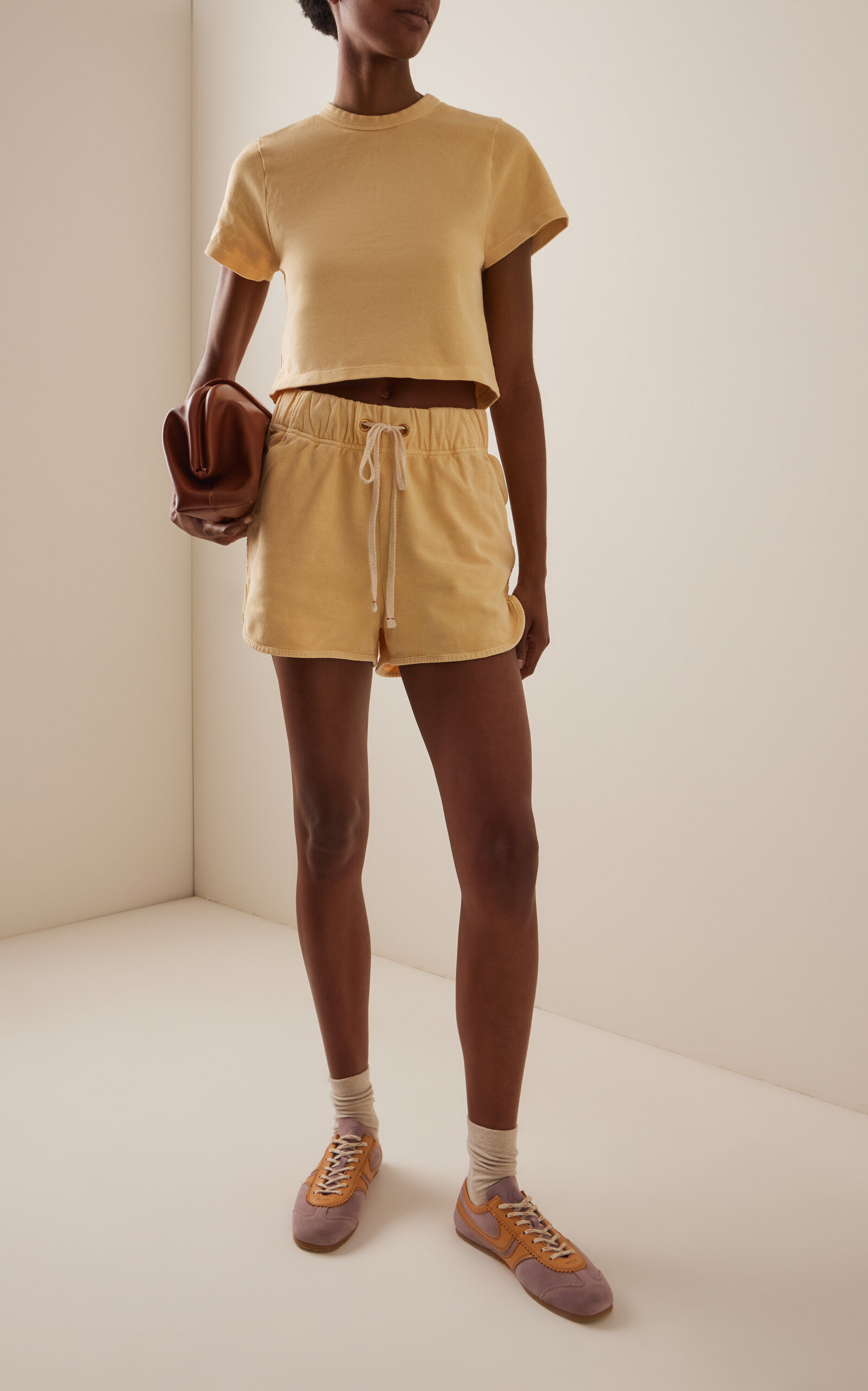 Daria Cropped Cotton T-Shirt yellow - 3
