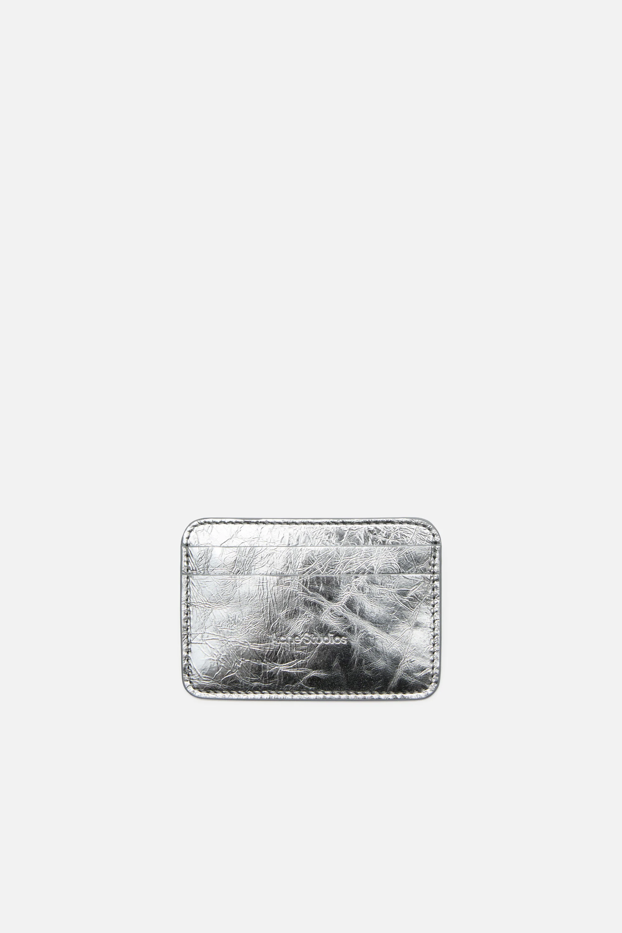 Leather card holder - Silver - 1