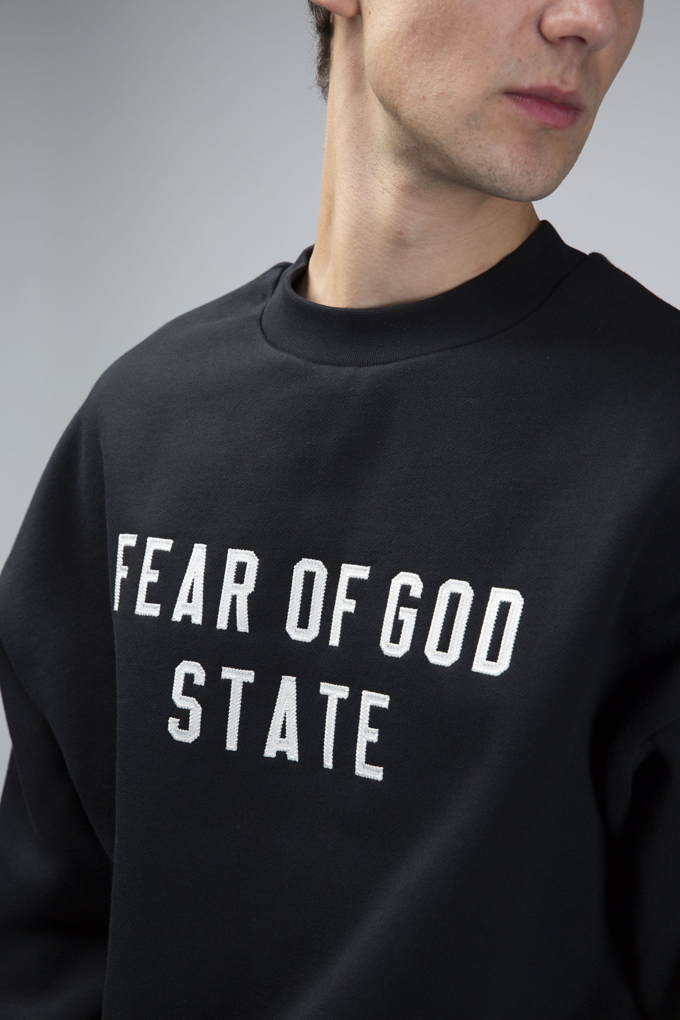 90s Fit Fleece Crewneck Jet Black - 3