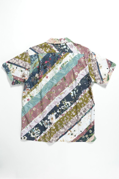 Engineered Garments Camp Shirt - Navy Cotton Diagonal Print outlook