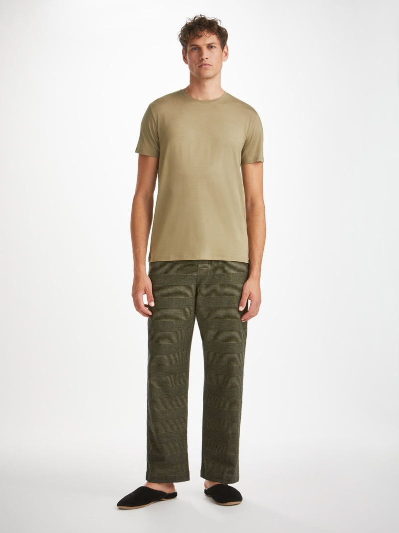 Derek Rose Men's Lounge Trousers Kelburn 41 Brushed Cotton Khaki outlook